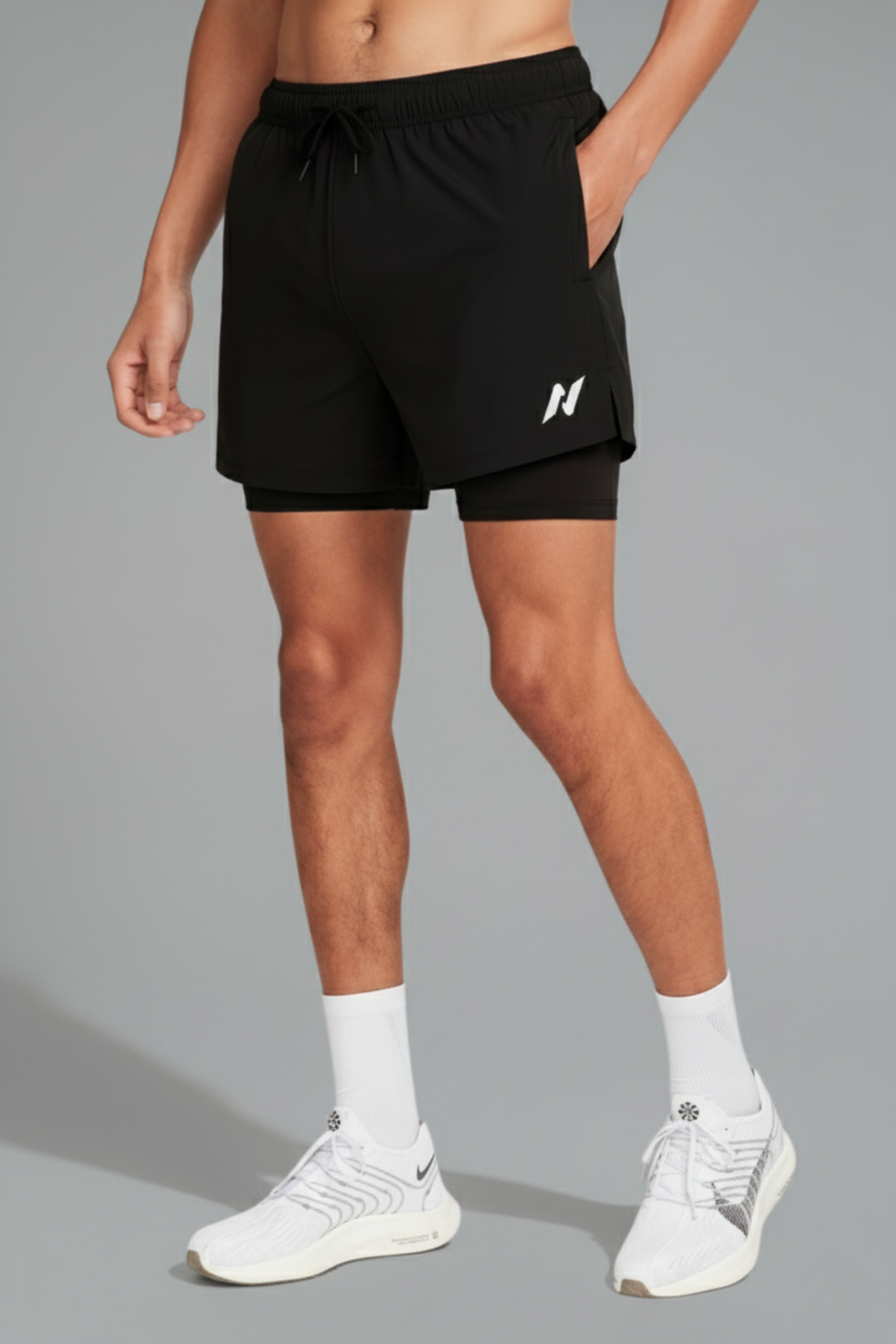 2-in-1 Running Short - Black
